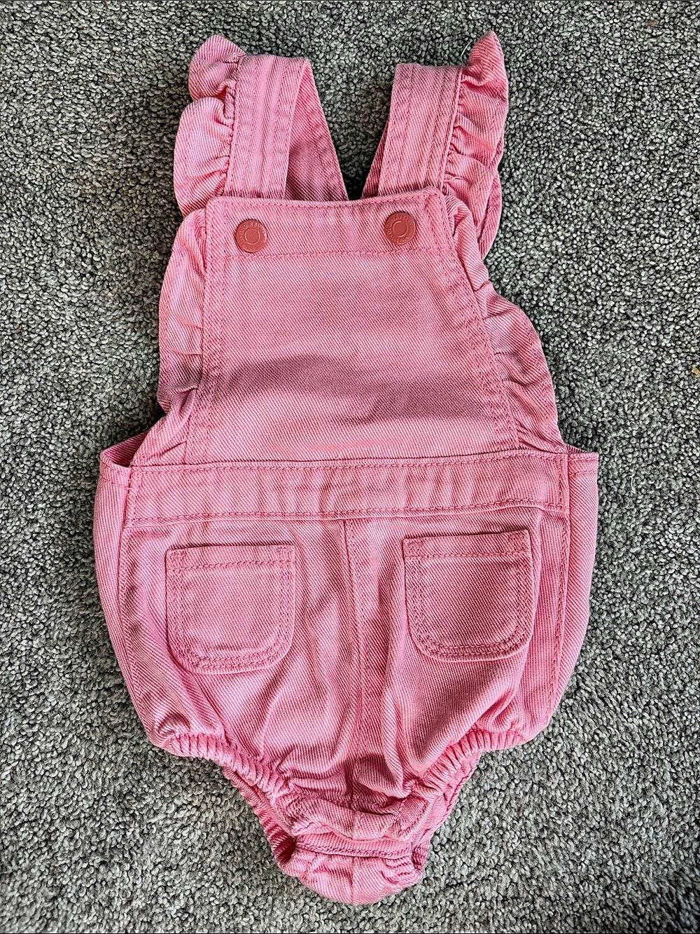Old Navy Baby Ruffle-Trim Jean Overall for Baby Pink